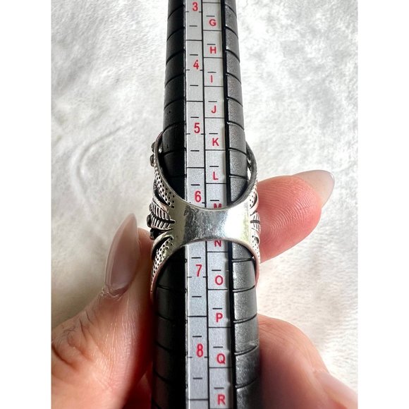 925 Flower Child Rainbow Flash Moonstone Ring 6 7 8 9 10 - Picture 11 of 11